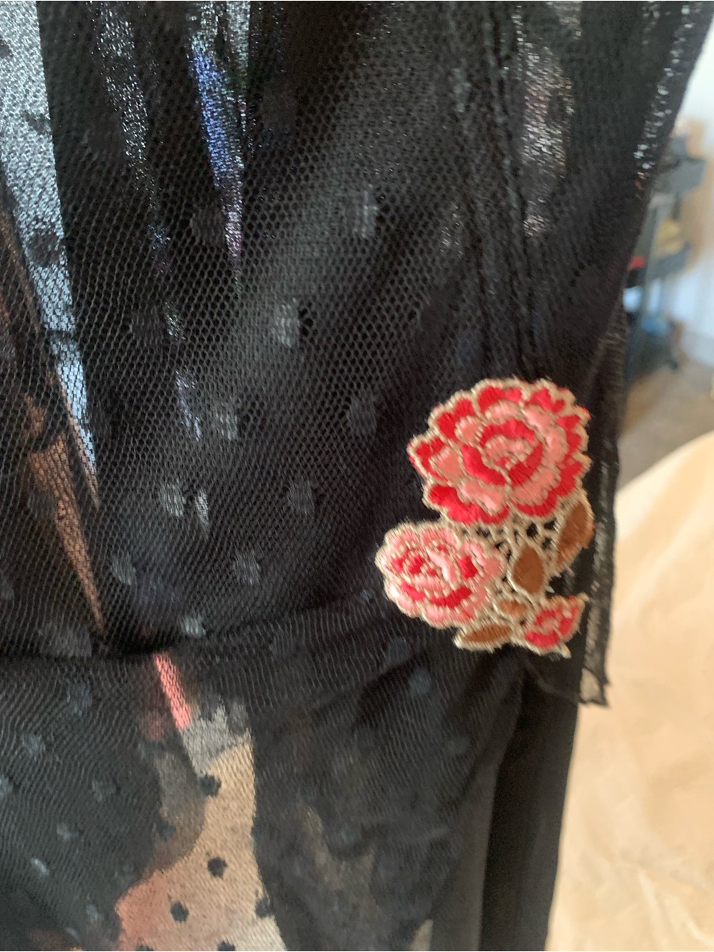 Vintage Black Sheer Embroidered Floral Chemise - Women Intimates & Sleepwear - Picture 4 of 7